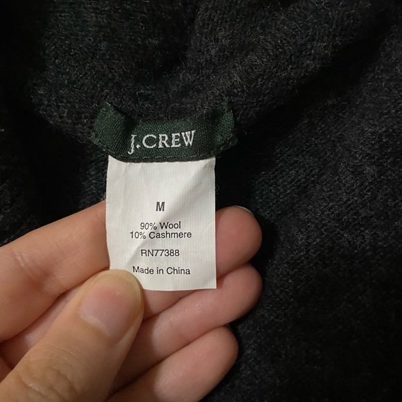 jcrew wool cashmere charcoal hooded sweater - Picture 2 of 3